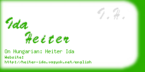 ida heiter business card